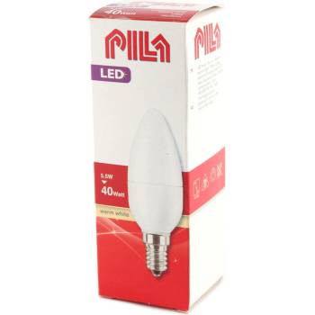 Pila LED žárovka 5,5W 40W E14 svíčka teplá bílá