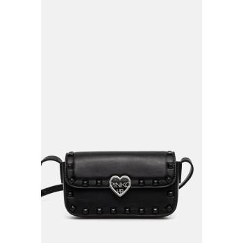 Pinko kabelka koženková s cvoky černá Up