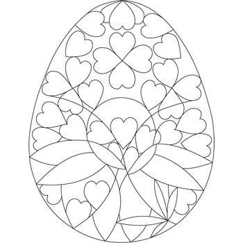 Pískohraní s.r.o. Šablona Velikonoční motiv se srdíčky Velikost: 105 x 148 mm