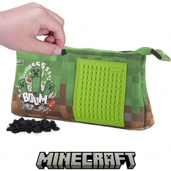 Pixie Crew velké pouzdro Minecraft ZELENO-HNĚDÉ