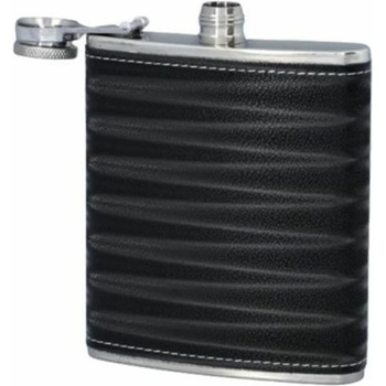 Placatka nerez 240 ml ekokůže černé proužky