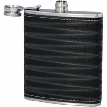 Placatka nerez 240 ml ekokůže černé proužky