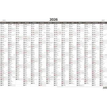 Plánovací roční mapa A1 bezobrázková 2026