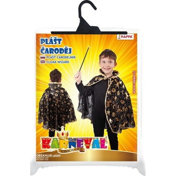plášť Čaroděj černý čarodějnice Halloween
