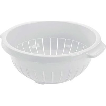 Plastový cedník s podstavcem bílý 27 cm