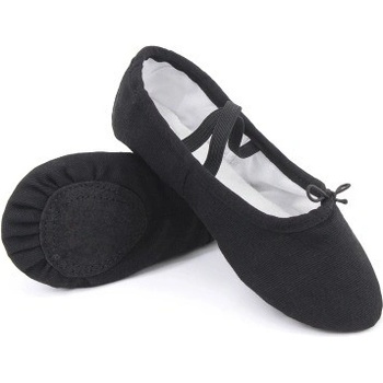 Plátěné měkké baletní taneční piškoty černá