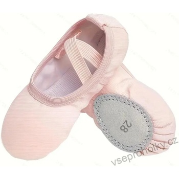 Plátěné měkké baletní taneční piškoty Světle růžová