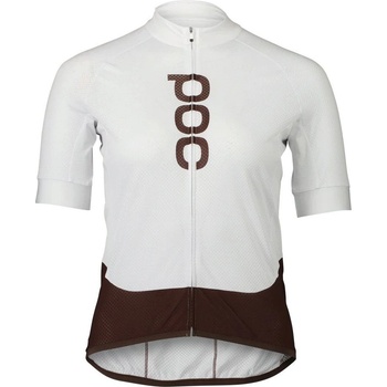POC W's Essential Road Logo Jersey Hydrogen White/Axinite Brown