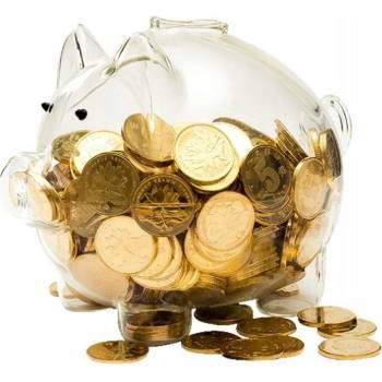 POKLADNIČKA PRASÁTKO DEKORATIVNÍ SKLENĚNÁ VELKÁ