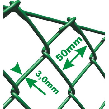 Poplastované pletivo FORTE 125 cm zelené 3,0 mm