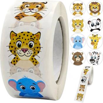 Popron Samolepky pro děti 500 ks veselá zvířátka