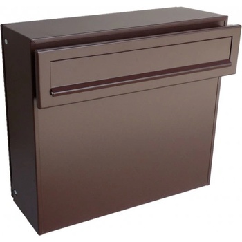 Poštovní schránka A-050 s vhozem do plotu a branky - RAL 8017 MAT. - HNĚDÁ ČOKOLÁDOVÁ