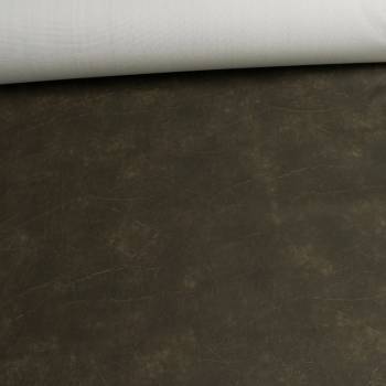 Potahová látka, čalounická koženka s textilním podkladem NATURHAVEN D31-B, zelený khaki melír, š.140cm, 670g/m2 (látka v metráži)