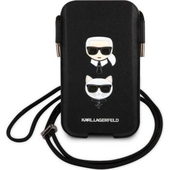Pouzdro Karl Lagerfeld Saffiano Metal Logo PU Pouch S/M černé