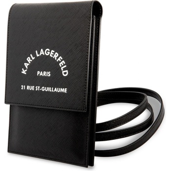 Pouzdro Karl Lagerfeld Saffiano Rue Saint Guillaume Wallet Phone Bag černé