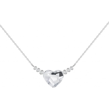 Preciosa Romantický stříbrný srdce s českým křišťálem with love 6144 00