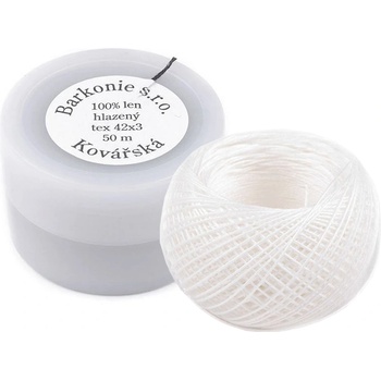 Pro Háčkování Lněná nit 50 m bílá
