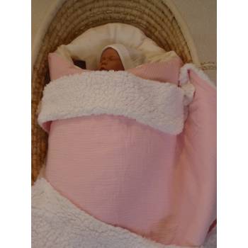 Pro útulný domov Deka s beránkem mušelínová Růžová