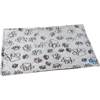 Profizoo De Luxe Fleece Deka dvouvrstvá hnědá tlapka 100 x 77 cm