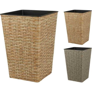 Progarden Květináč čtvercový 24 x 35 cm polyratan hnědá