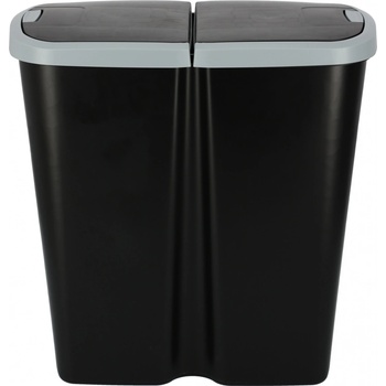 Prosperplast COMPACTA Q DUO černý se světle šedým víkem 45 l
