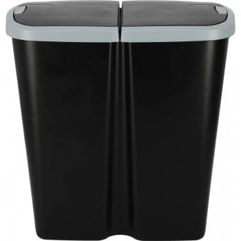 Prosperplast COMPACTA Q DUO černý se světle šedým víkem 45 l