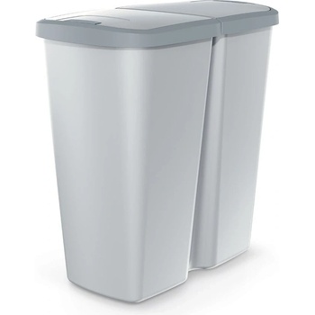 Prosperplast COMPACTA Q DUO popelavý se světle šedým víkem 45 l