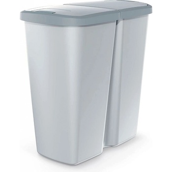Prosperplast COMPACTA Q DUO popelavý se světle šedým víkem objem 50l
