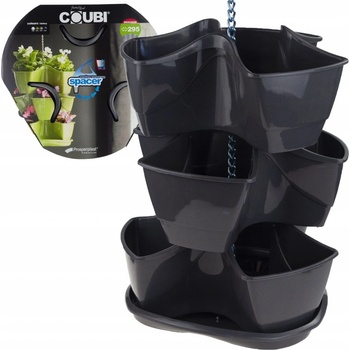 Prosperplast COUBI kaskádový květináč 29,5x29,5x88 cm grafit