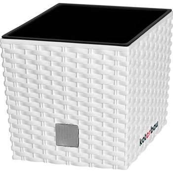 Prosperplast Květináč ratanový Rato low DRTS200L 6,8L bílý