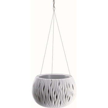 Prosperplast Květináč s vkladem a ocel. lankem SANDY BOWL WS bílý 29 cm