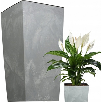 Prosperplast Květináč s vkladem URBI SQUARE BETON EFFECT šedý 32,5 cm