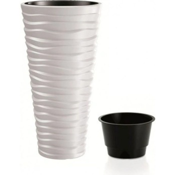 Prosperplast SAND SLIM Květináč 34,9 cm bílý