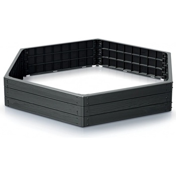 Prosperplast Vyvýšený záhon BASE WOODY antracit 148cm