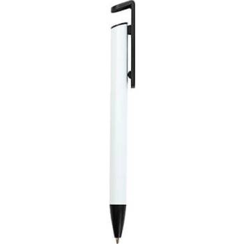 Psací pero se stojánkem - bílá/černá sublimace termotransfer