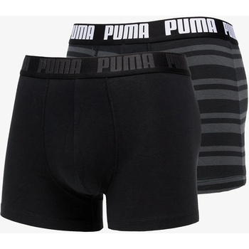 Puma 2 Pack Heritage Stripe Boxers Black