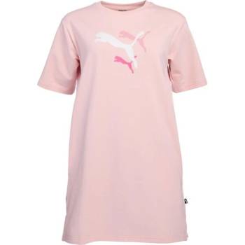 Puma ESSENTIALS + LOGO POWER TEE DRESS TR Dámské šaty růžová