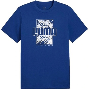 Puma ESSENTIALS PALM RESORT GRAPHIC TEE pánské triko tmavě modrá