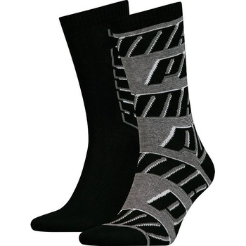 Puma ponožky Sock All Over Logo 2P Black