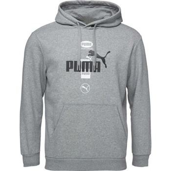 Puma POWER GRAPHICS HOODIE fleece mikina šedá