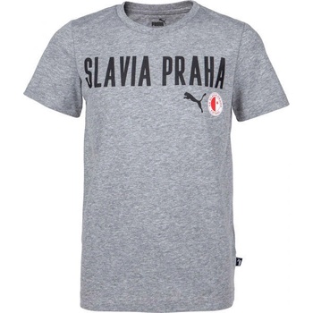 Puma Slavia Prague Graphic Tee Jr GRY Chlapecké triko