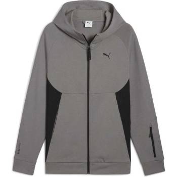 Puma Tech FULL ZIP HOODIE DK mikina tmavě šedá