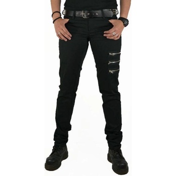 Punk dámské kalhoty černé se 3 zipy