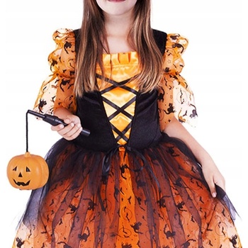 Rappa oranžová čarodějnice Halloween s kloboukem