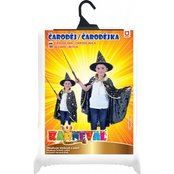 RAPPA plášť černý s kloboukem čarodějnice Halloween