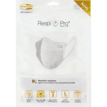 Respilon Nano FFP2 respirátor RespiPro White L 3 ks