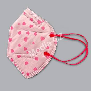 Respimax nanorespirátor PFHM731/720 FFP2 dětská růžová srdíčka sada 10 ks