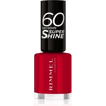 Rimmel London 60 Seconds Super Shine Nail Polish lak na nehty 313 Feisty Red 8 ml