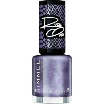 Rimmel London lak na nehty 60 Seconds Super Shine 811 Hot Metal Love 8 ml