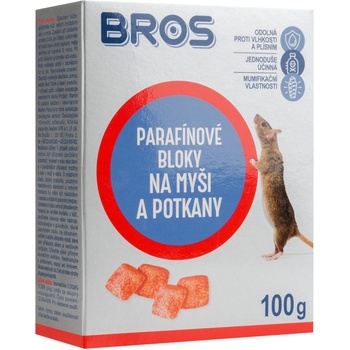 Rodenticid BROS parafínové bloky na myši a potkany 100g